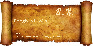Bergh Nikola névjegykártya